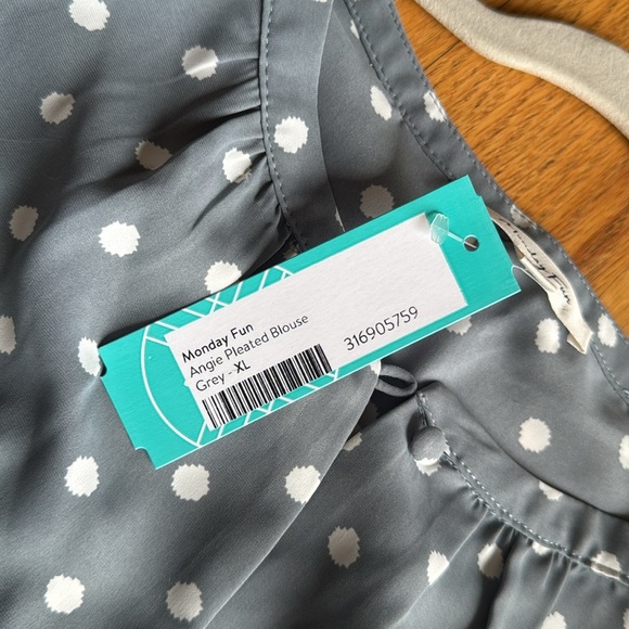 Navy Polka Dot Sleeveless Top - Picture 8 of 8